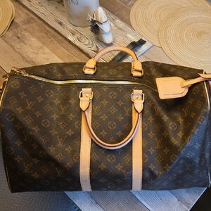 Luxury Brown Monogram Travel Bag W/ New Long Matching Strap